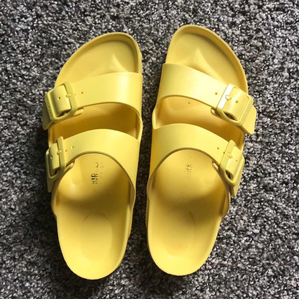 Yellow waterproof Birkenstocks